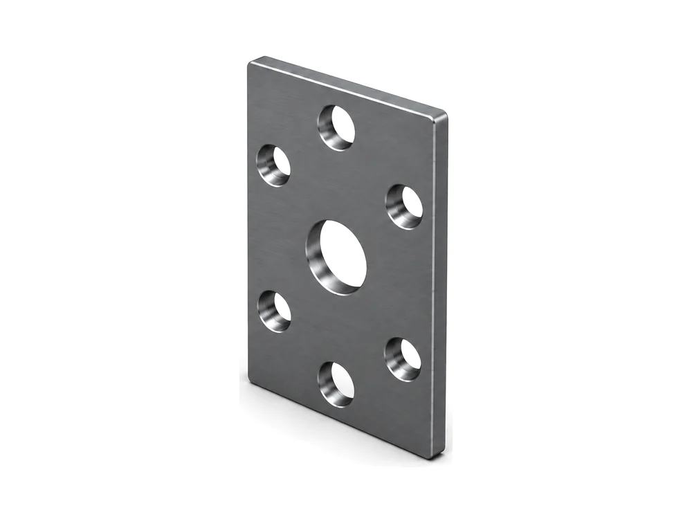 Metal endcap 45x65, double anchor, 5 mm